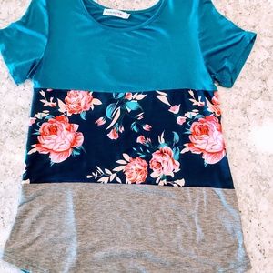 Blue and floral tunic